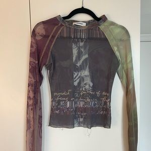 Danielle Guizio mesh top